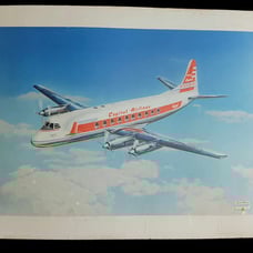 Vintage 1950s Viscount Capital Airlines Promotional Un-Framed Poster