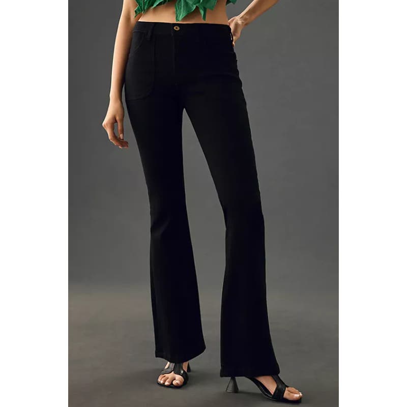 Anthropologie Pilcro The Icon Flare Jeans Mid-Rise in Sagitta Black Wash