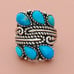 ⚡️clearance⚡️ sterling silver southwestern braided turquoise ring size 5