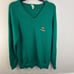 Vintage Trag Knitwear Ireland Claddaugh Kelly Green V-Neck Wool Sweater MD