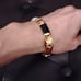 Multicolor 6 Gemstones Golden Accents Asian Heirogyphs Bracelet 7 3/4' Length