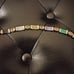 Multicolor 6 Gemstones Golden Accents Asian Heirogyphs Bracelet 7 3/4' Length