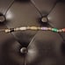 Multicolor 6 Gemstones Golden Accents Asian Heirogyphs Bracelet 7 3/4' Length