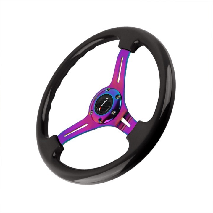 NEW 350mm 14 Universal TRD ABS Racing Steering Wheel Black With Neo Spoke
