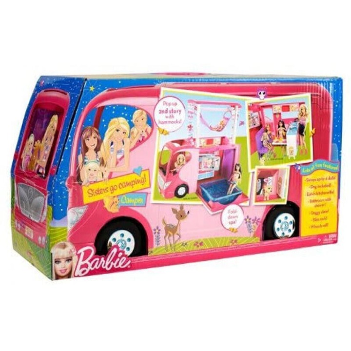 Barbie Pink Sisters Go Camping! Camper V6981 w/ Dog BRAND NEW Retired 2011