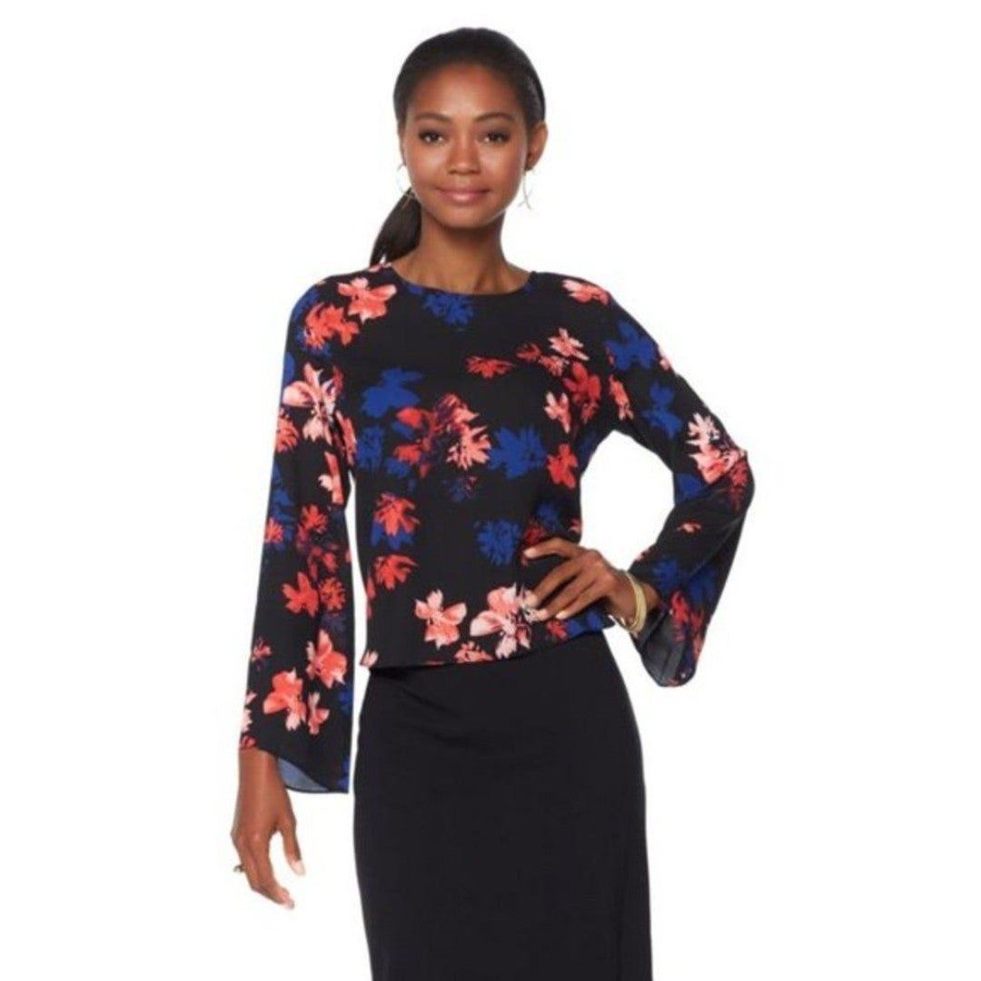 NWT Womens Plus Size 3X Nordstrom Vince Camuto Ballard Floral Bell Sleeve Top