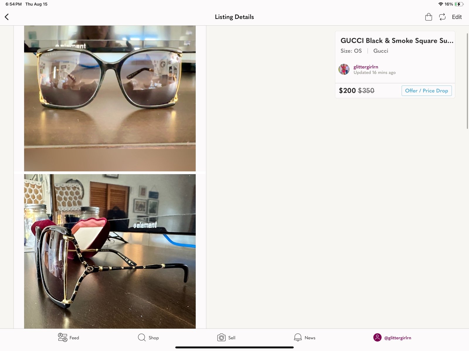 GUCCI SMOKE AND SQUARE SUNGLASSES WOMEN
