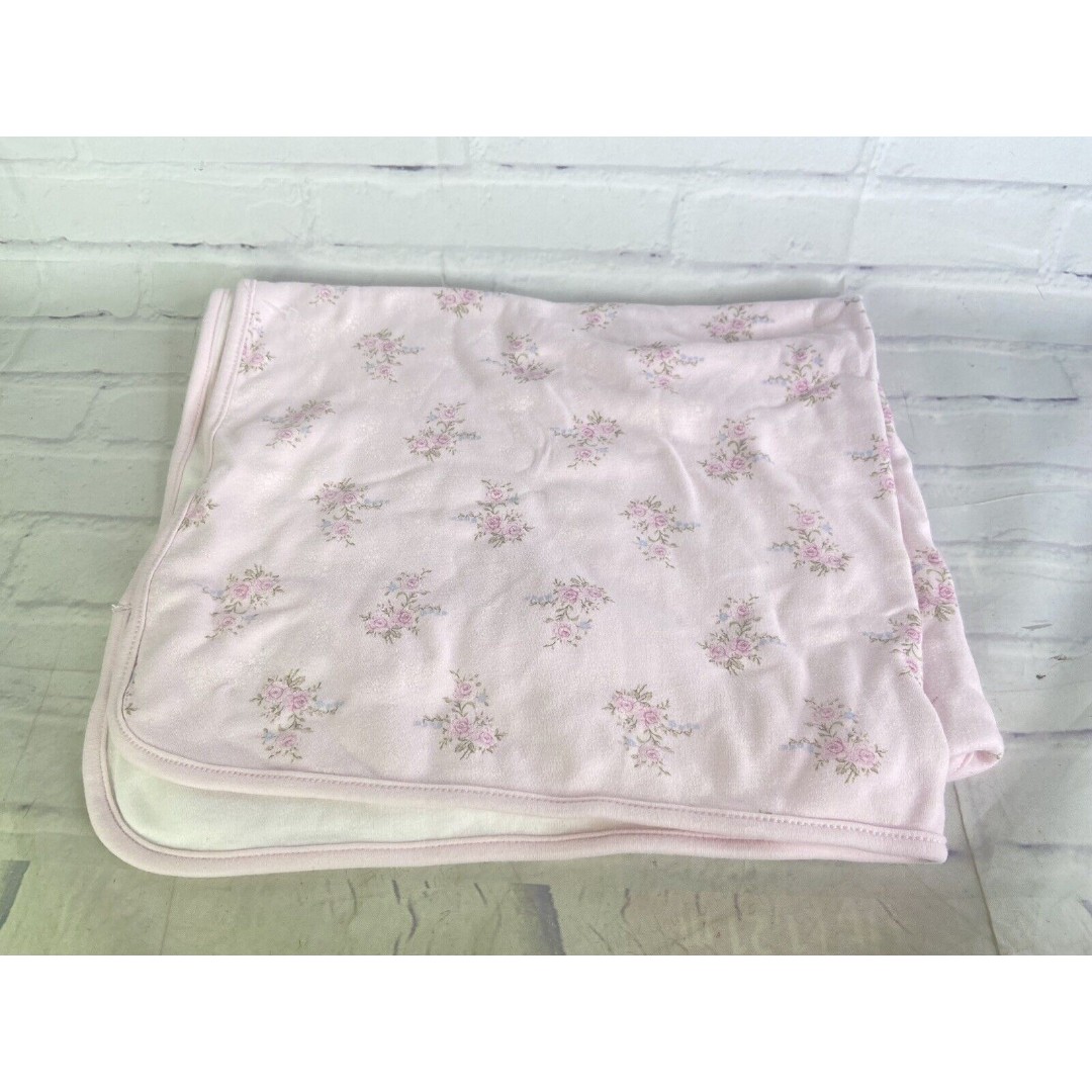 First Impressions Floral Flowers Pink Baby Girl Blanket Security Lovey Cotton