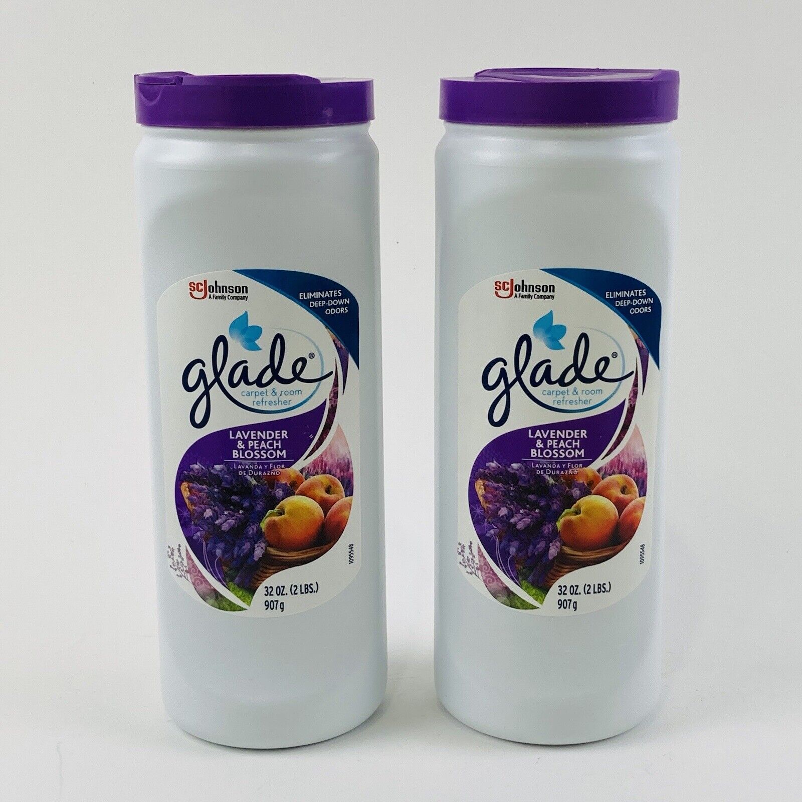 Two Glade Carpet & Room Refresher Lavender Peach Blossom Odor Eliminator 32 oz