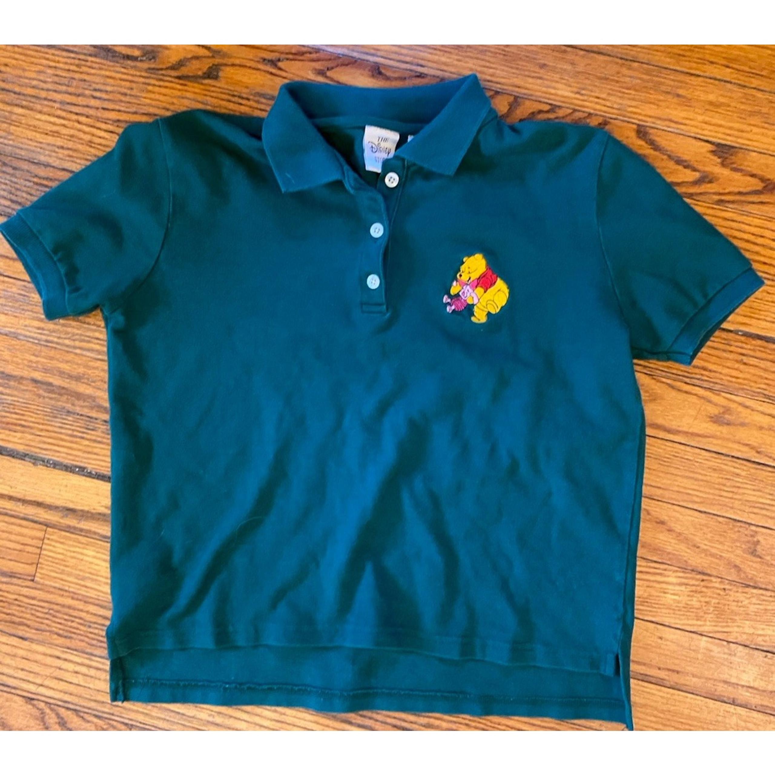Vintage Disney Winnie The Pooh Polo Top Women’s Shirt Small Green