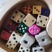 Vintage Dice In Wooden Box
