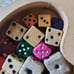 Vintage Dice In Wooden Box