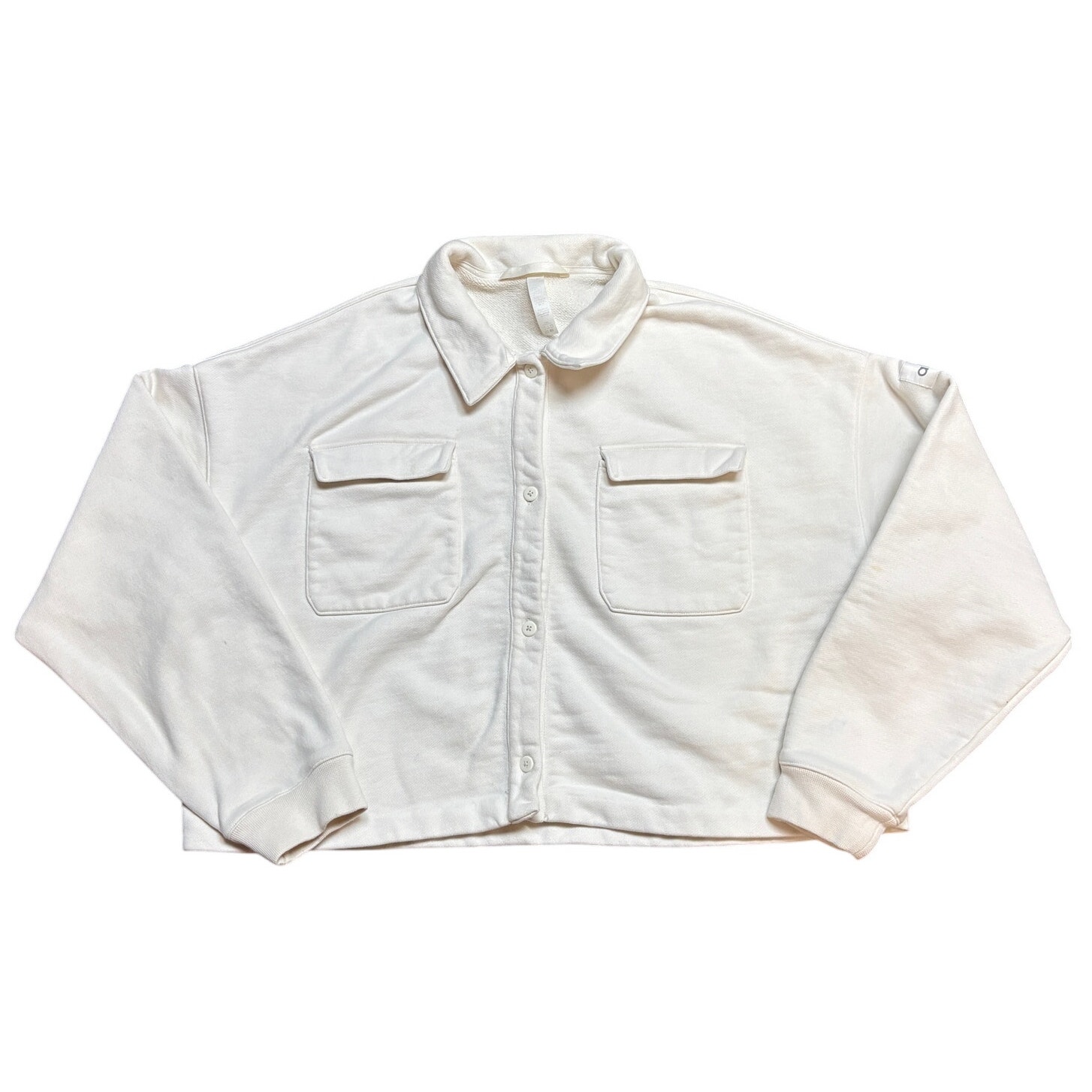 Alo Yoga Renown Cropped Button Up Jacket Women's Large Athleisure