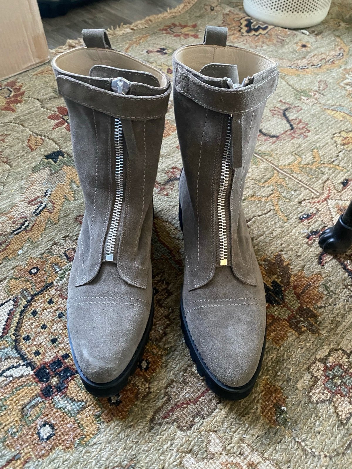 Theory Suede Moto Boots