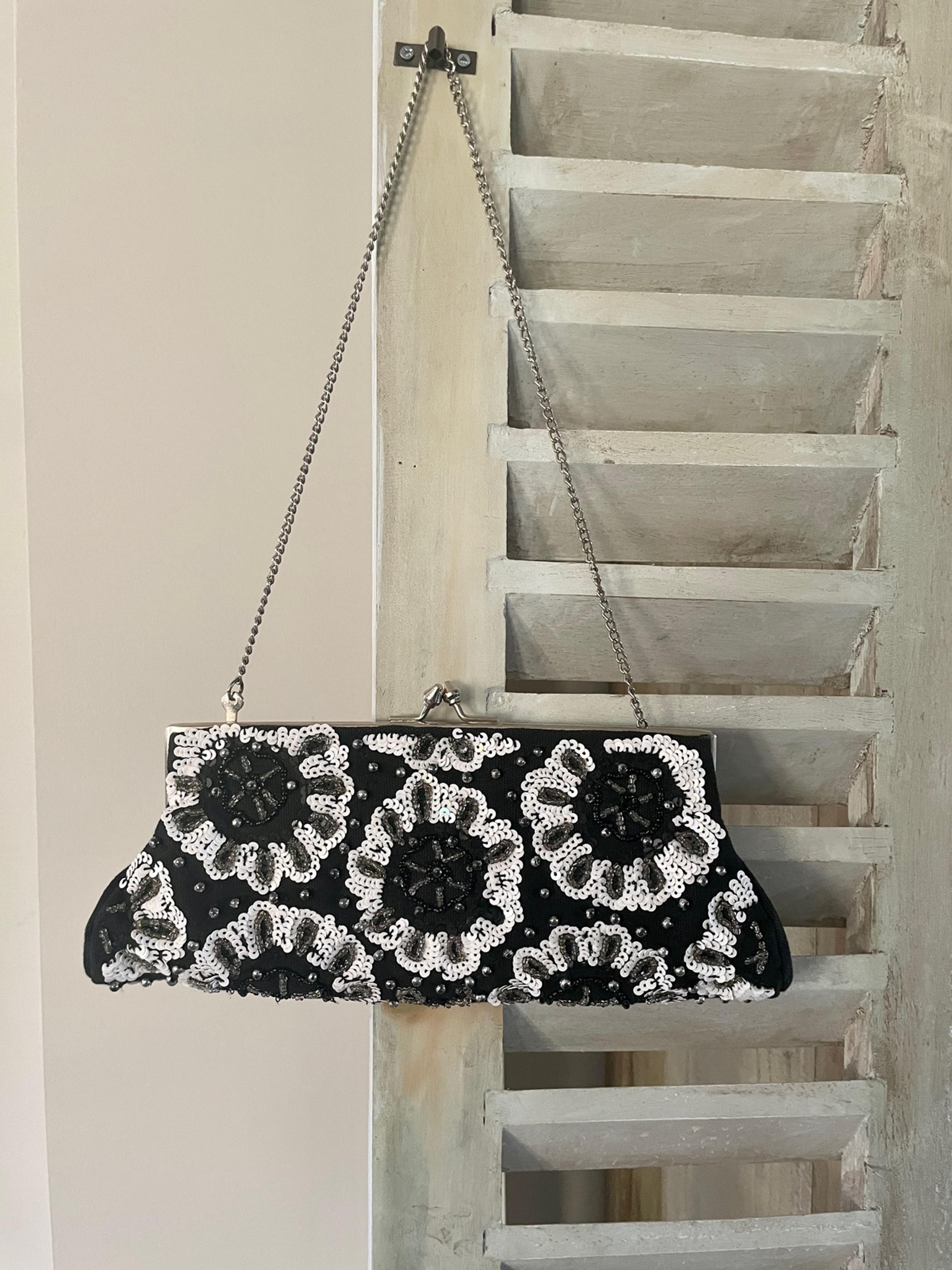 White House Black Market Beaded Clutch Bag