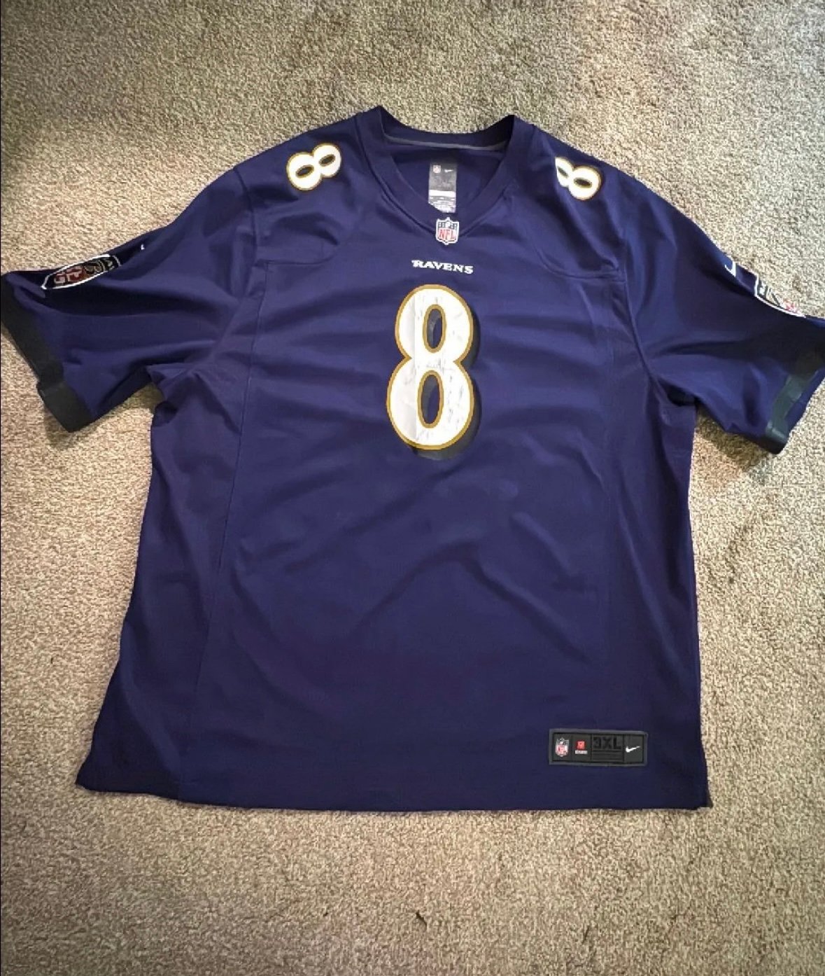 Nike On Field Baltimore Ravens Lamar Jackson Mens 3XL Football Jersey Purple