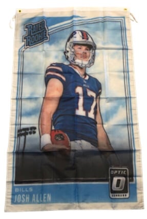 Buffalo Bills Mafia JOSH ALLEN Rookie Card Replica 58x34” Man Cave Banner Flag