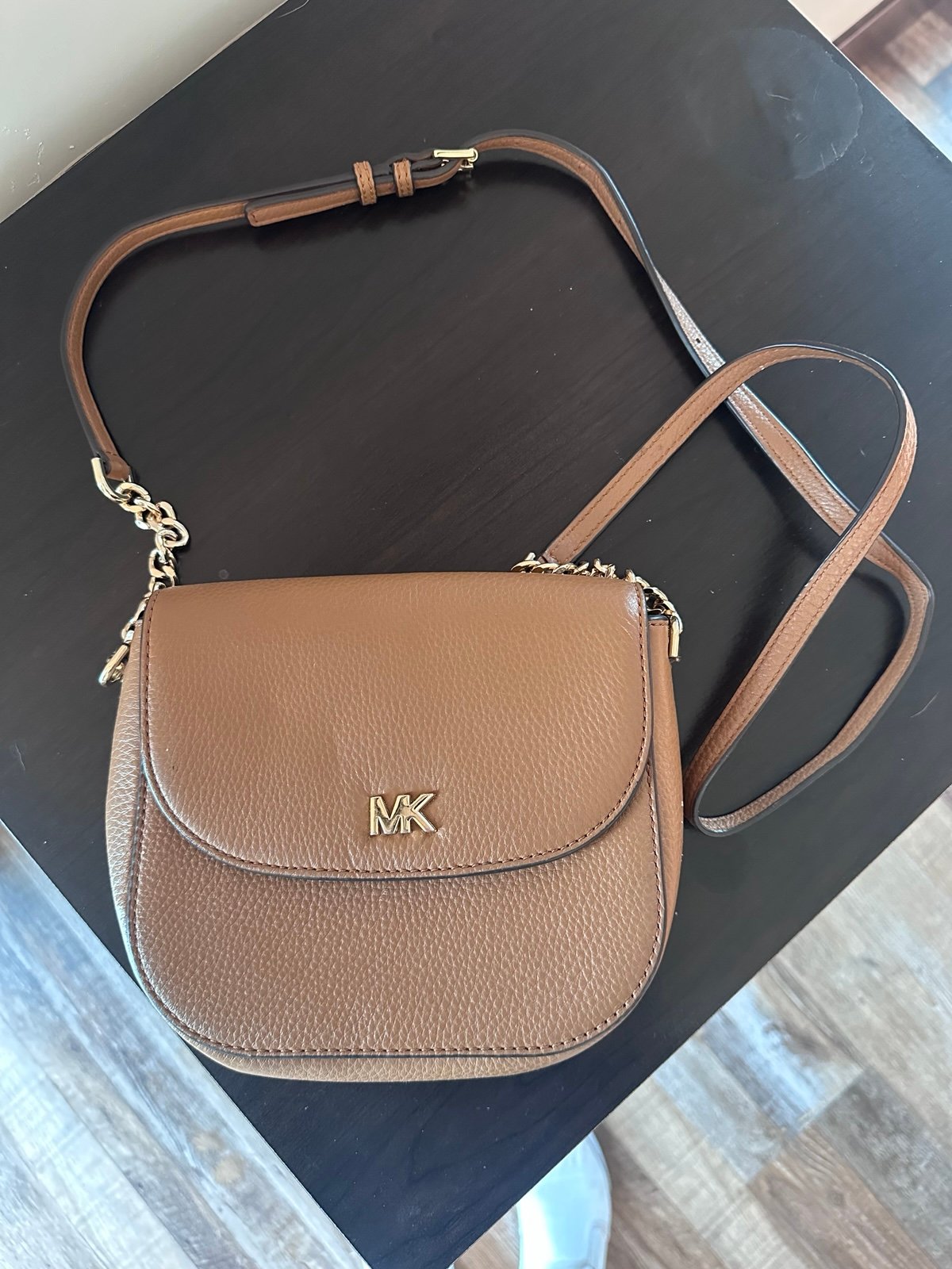 Michael Kors Tan Pebbled Leather Crossbody Bag