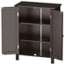 ⭐Bathroom Floor Cabinet Storage Double Doors Organizer w/Adjustable Shelf Brown