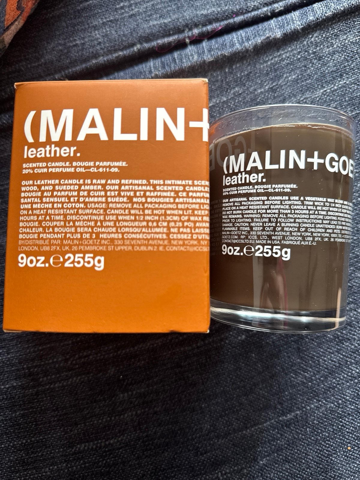 Malin + Goetz Leather Fragrance Candle 9oz. New
