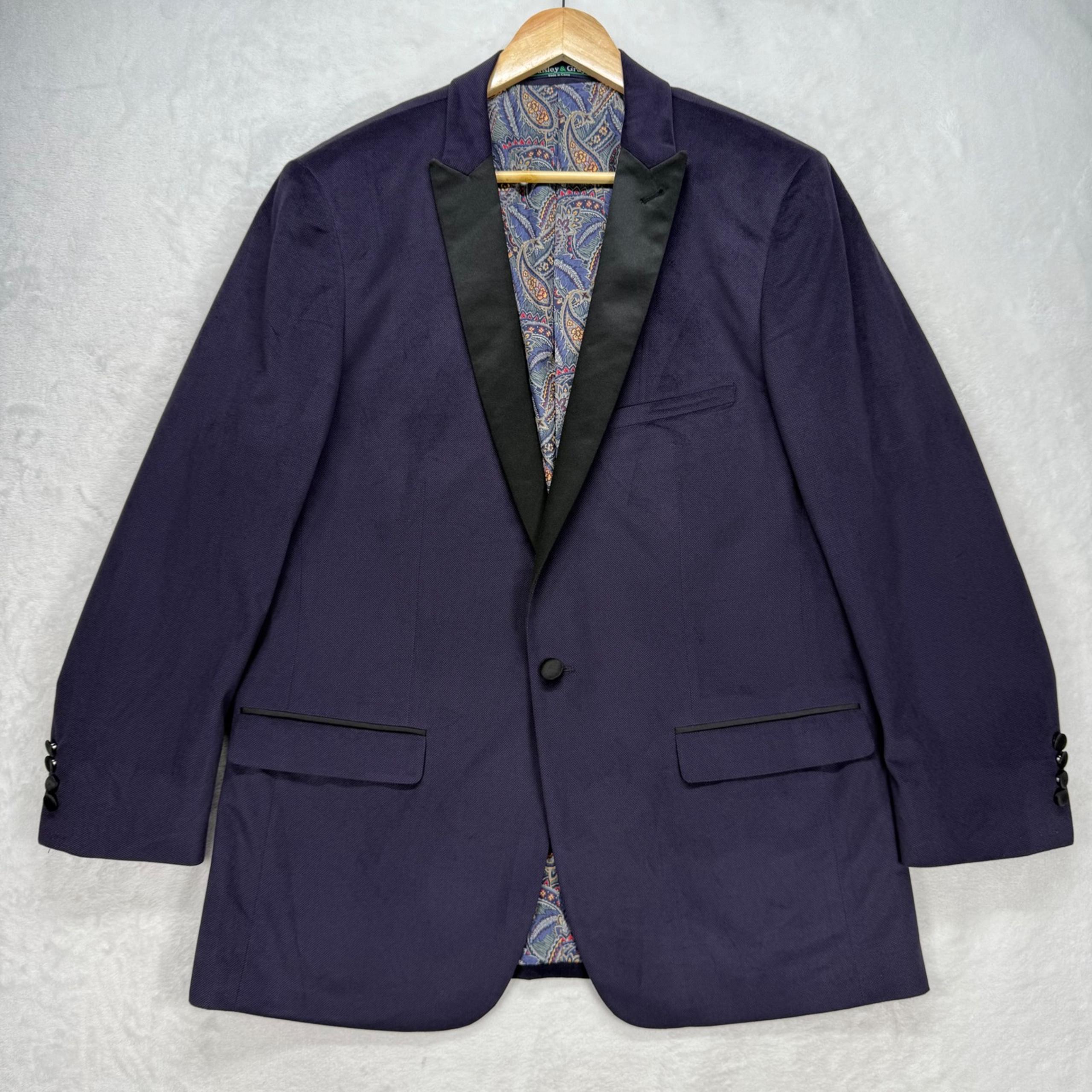 Paisley & Gray Slim Fit Blazer Tuxedo Jacket Shawl Lapel Party 44R