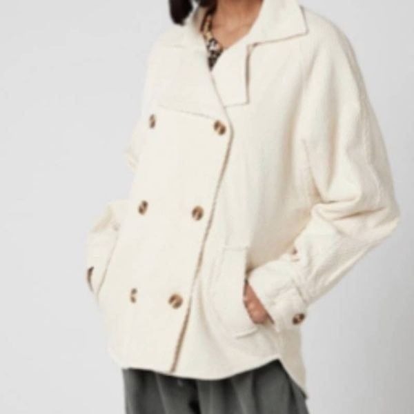 FREE PEOPLE Women's Remi Shirt Jacket In Cream Sz S