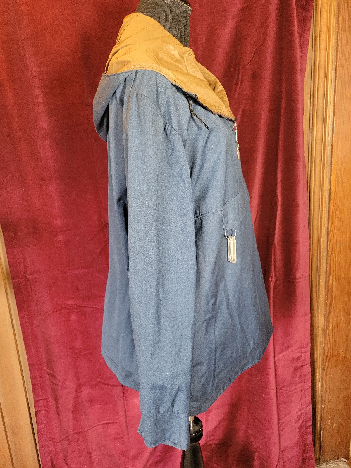 Vtg Western Trails Hiking Jacket Sz M Half Zip Pull Over Waterproof Thermometer