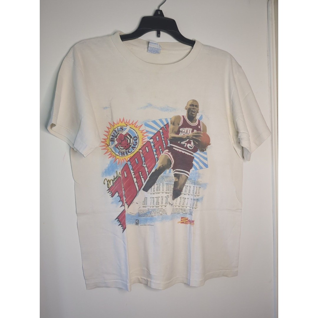 Vintage Michael Jordan Salem Sports Playercard Shirt 1990 Chicago Bulls Medium