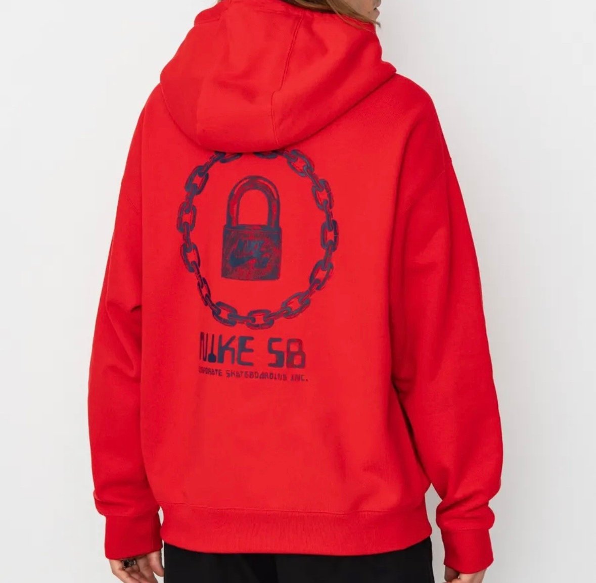 Nike SB Skate Hoodie FN0549-657 Red Large Mens Fleece Pullover New Retail 130+