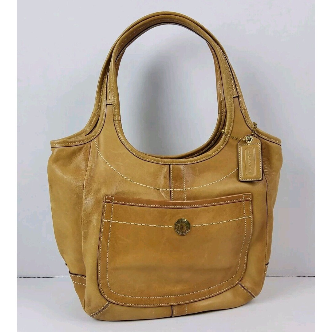 Coach 10743 Ergo Legacy Reserved Tan Leather Shoulder Hobo Bag Purse