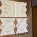 Vintage hand embroidered needlepoint retro floral napkin mat 3 piece set