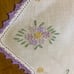 Vintage hand embroidered needlepoint retro floral napkin mat 3 piece set