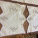 Vintage hand embroidered needlepoint retro floral napkin mat 3 piece set