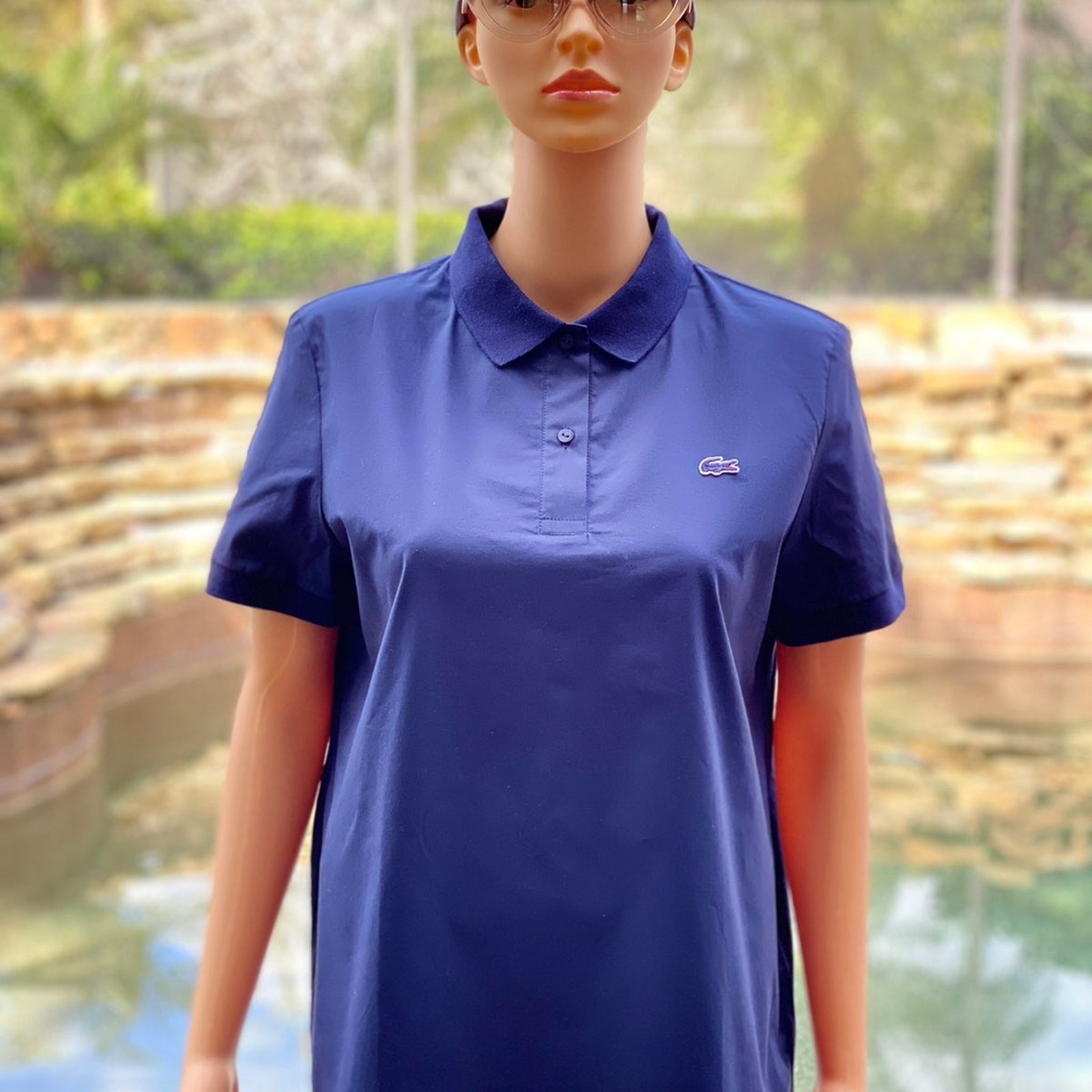 LACOSTE WOMENS COTTON POLO (10) BLUE