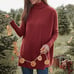 Garnet Hill Wool Cashmere Oversize Turtle Neck Sweater Kangaroo Pocket Brown M