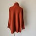 Garnet Hill Wool Cashmere Oversize Turtle Neck Sweater Kangaroo Pocket Brown M