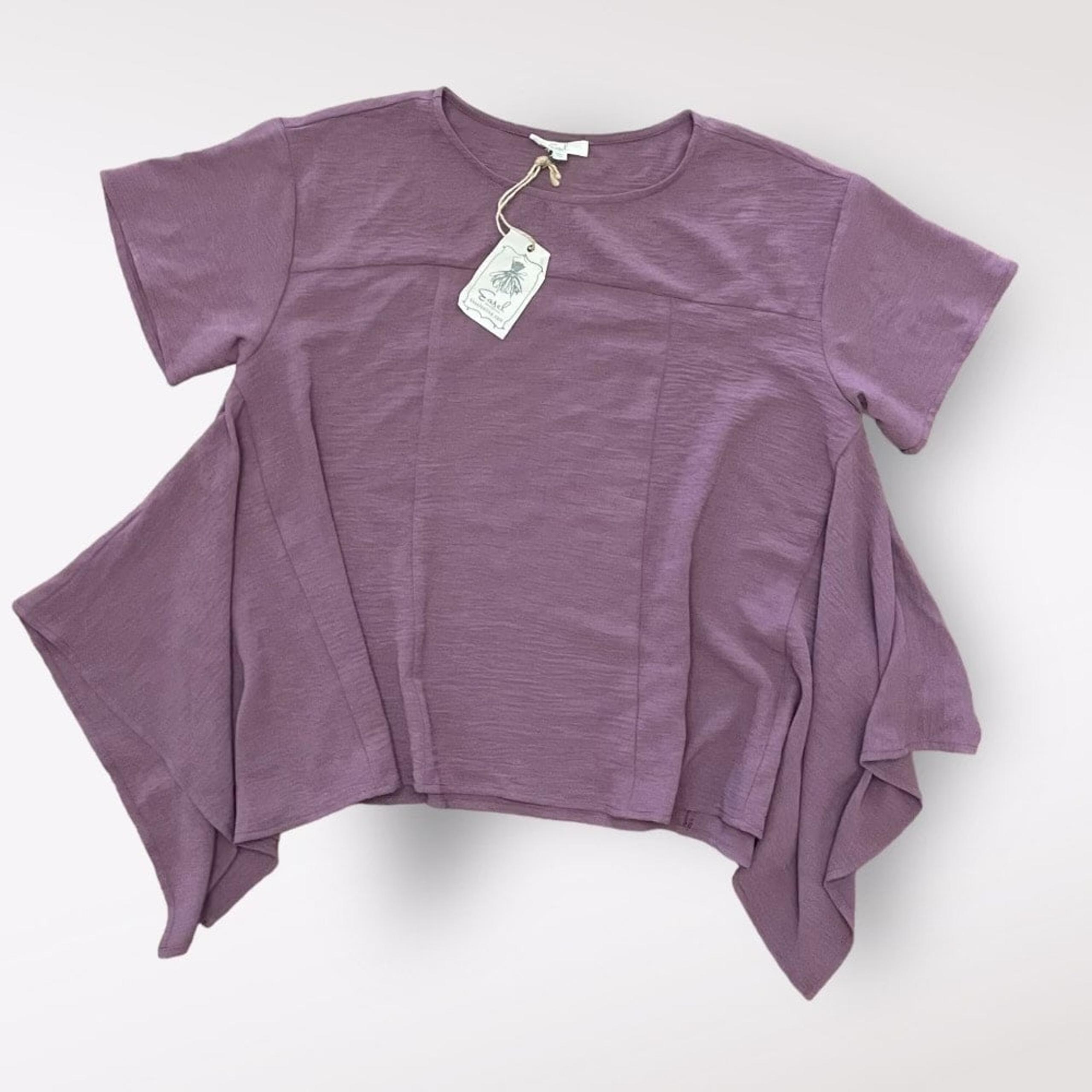 Easel NWT Dusty Purple Short Sleeve Blouse Size S