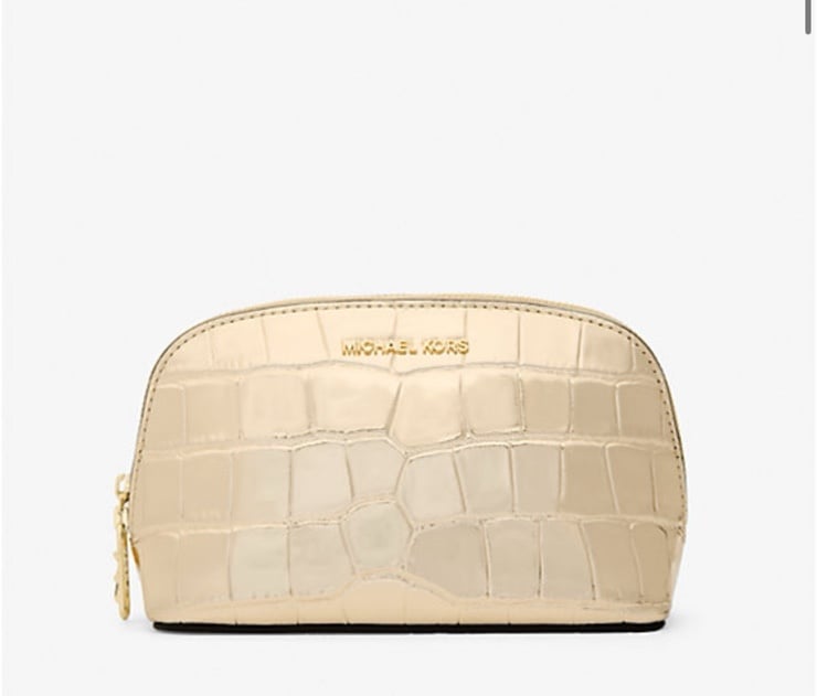 Michael Kors Empire Small Metallic Crocodile Embossed Leather Travel Pouch NWT