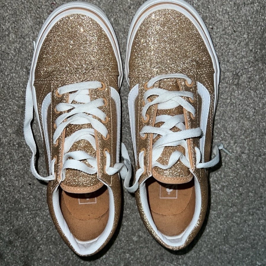 Gold Glitter Vans