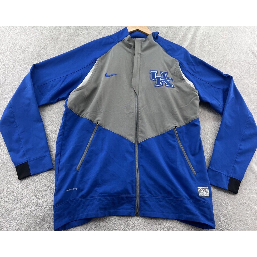 Nike Elite Jacket Men's Large UK University of KENTUCKY Dri-Fit Full Zip Blue