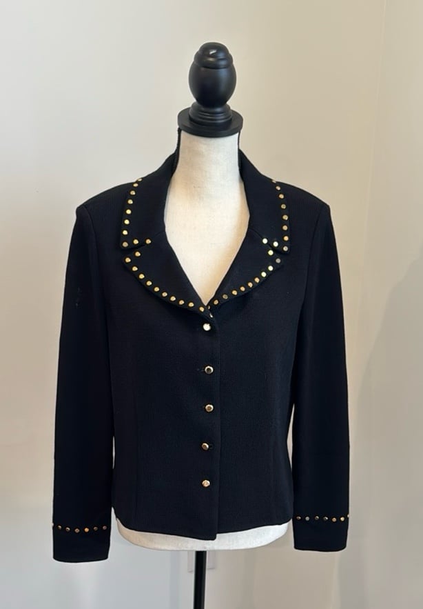 St. John evening knit jacket gold buttons