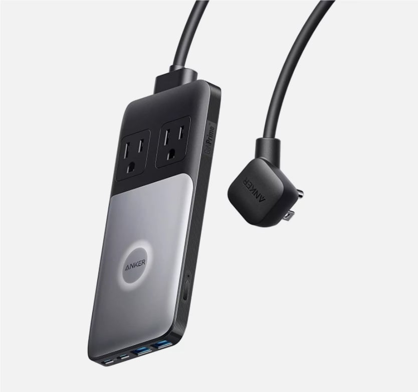 Anker Power Strip GaNPrime 100W Charge 2 Outlets Dual USB-C & USB Ports 5ft Cord