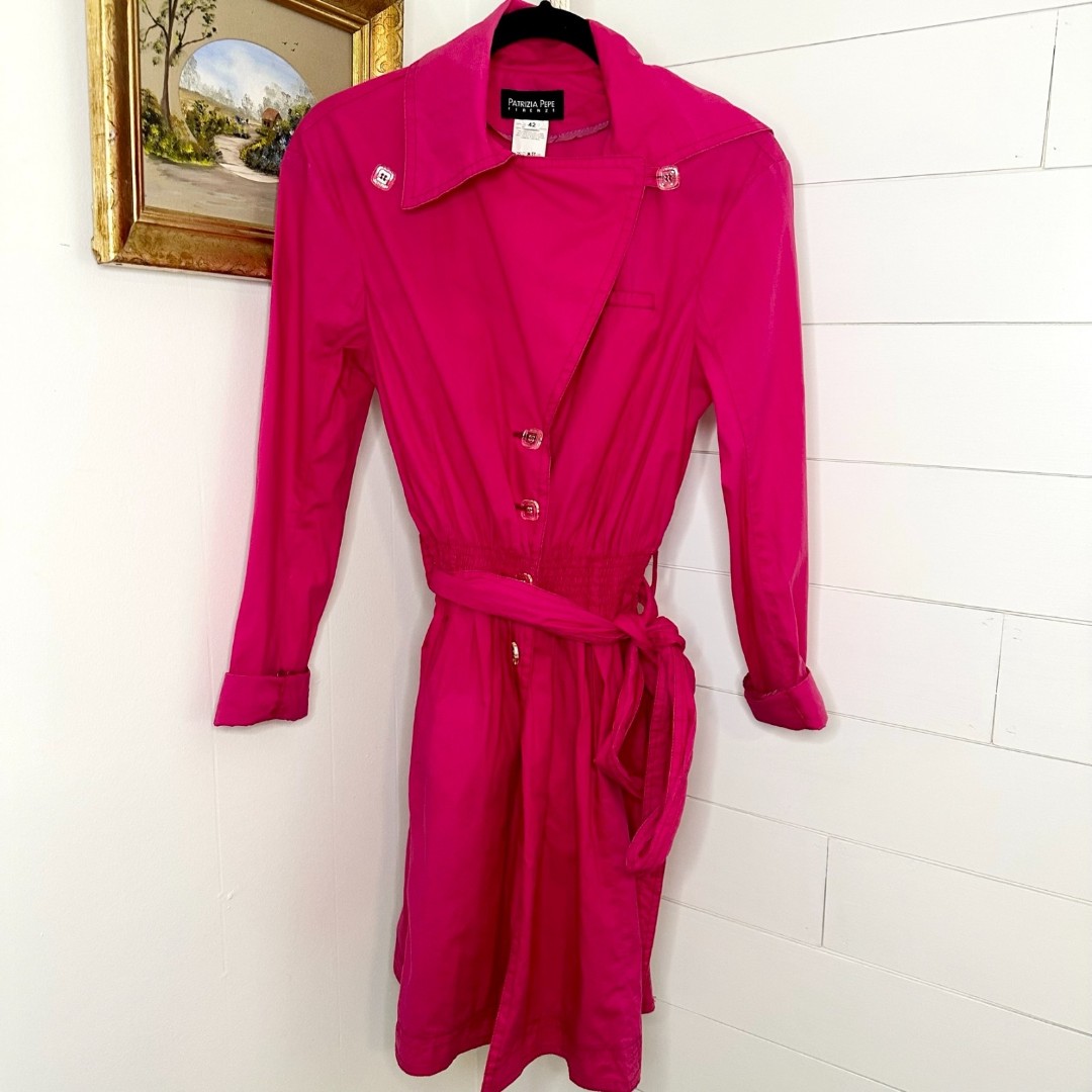 Patrizia Pepe Lightweight Trench Coat Ruby Violet NWT IT 42/US 6