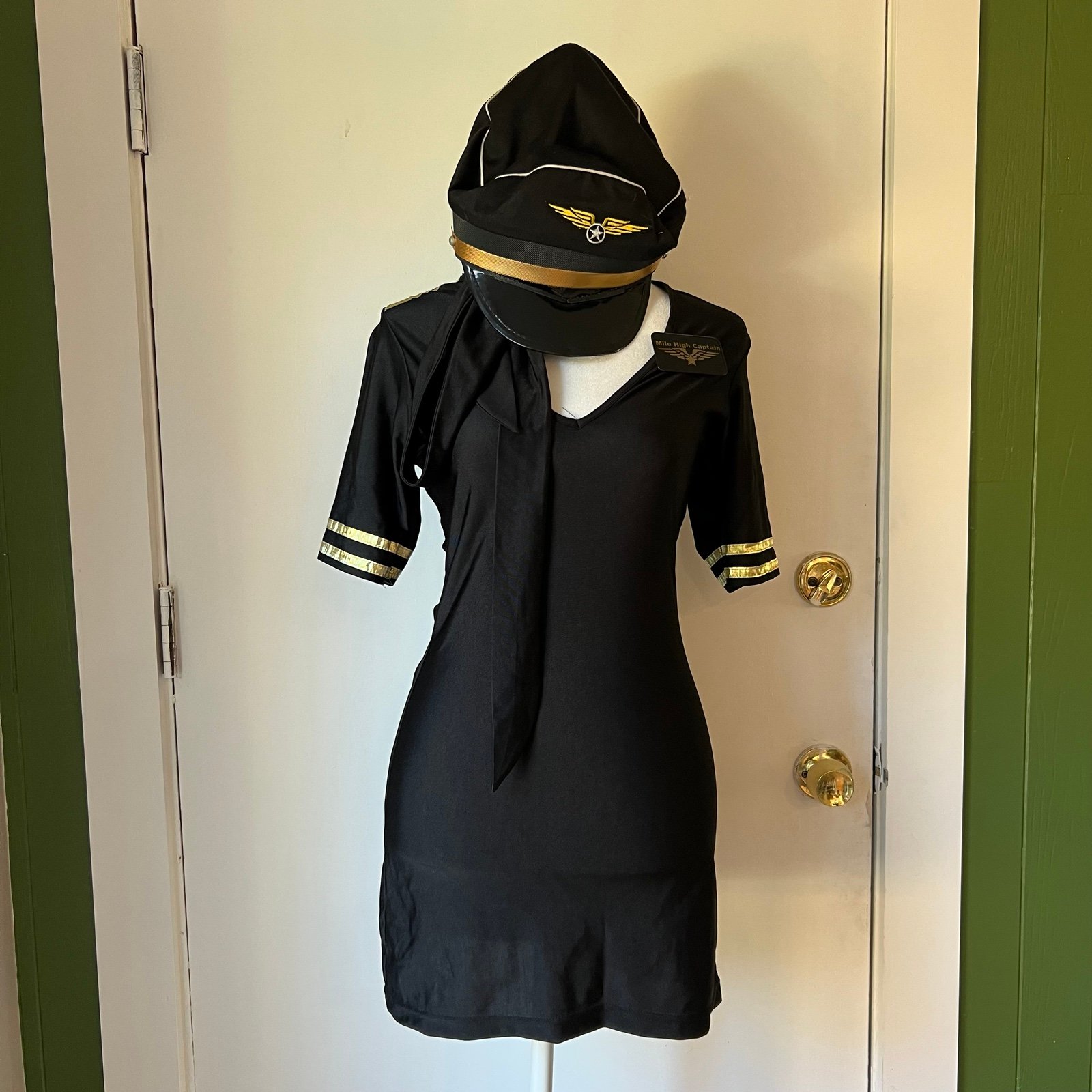DREAMGIRL Aviator Pilot Flight Attendant Costume Cosplay Sexy Halloween
