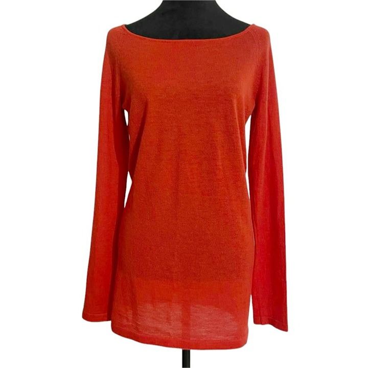 Theory Size Medium Long Sleeve Cashmere Shirt Top Pullover
