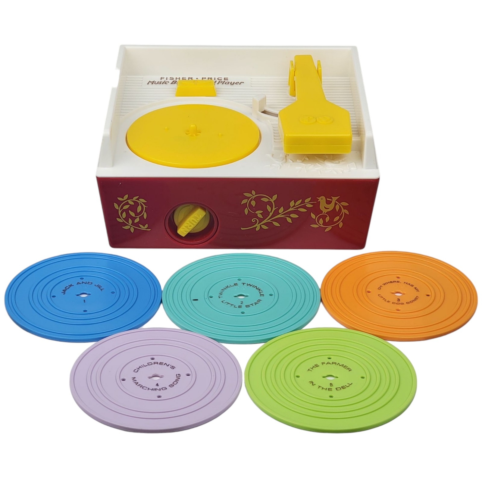 Fisher Price Music Box Record Player 5 Disc WORKS** - Mattel 2010