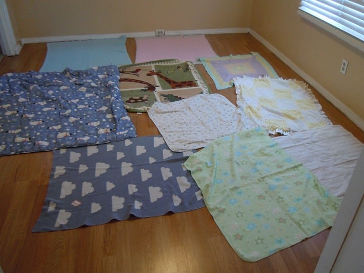 Bundle Baby Blankets mix quilt, blanket etc., 10 items