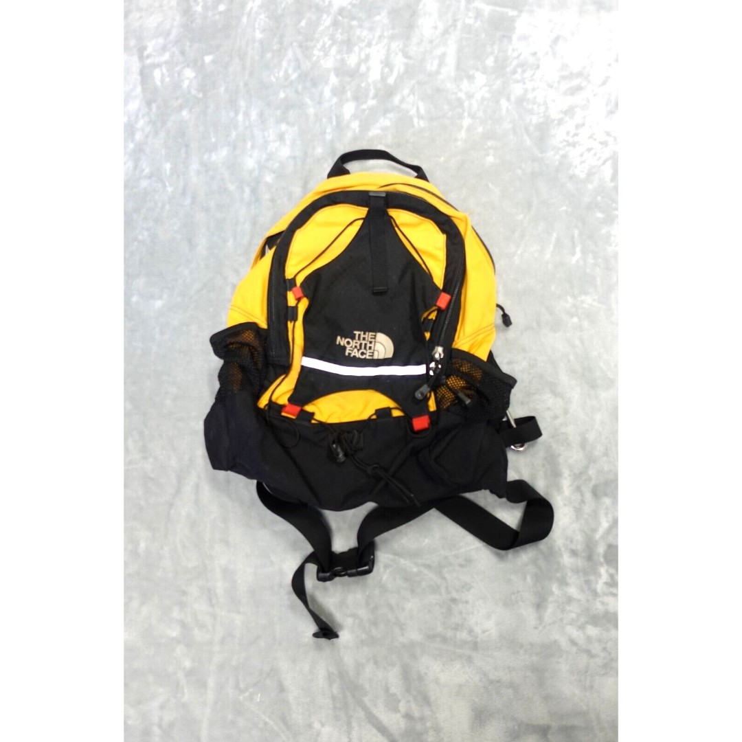 The North Face Back Pack Black Yellow Red Multi Zip & Compartments Day Pack
