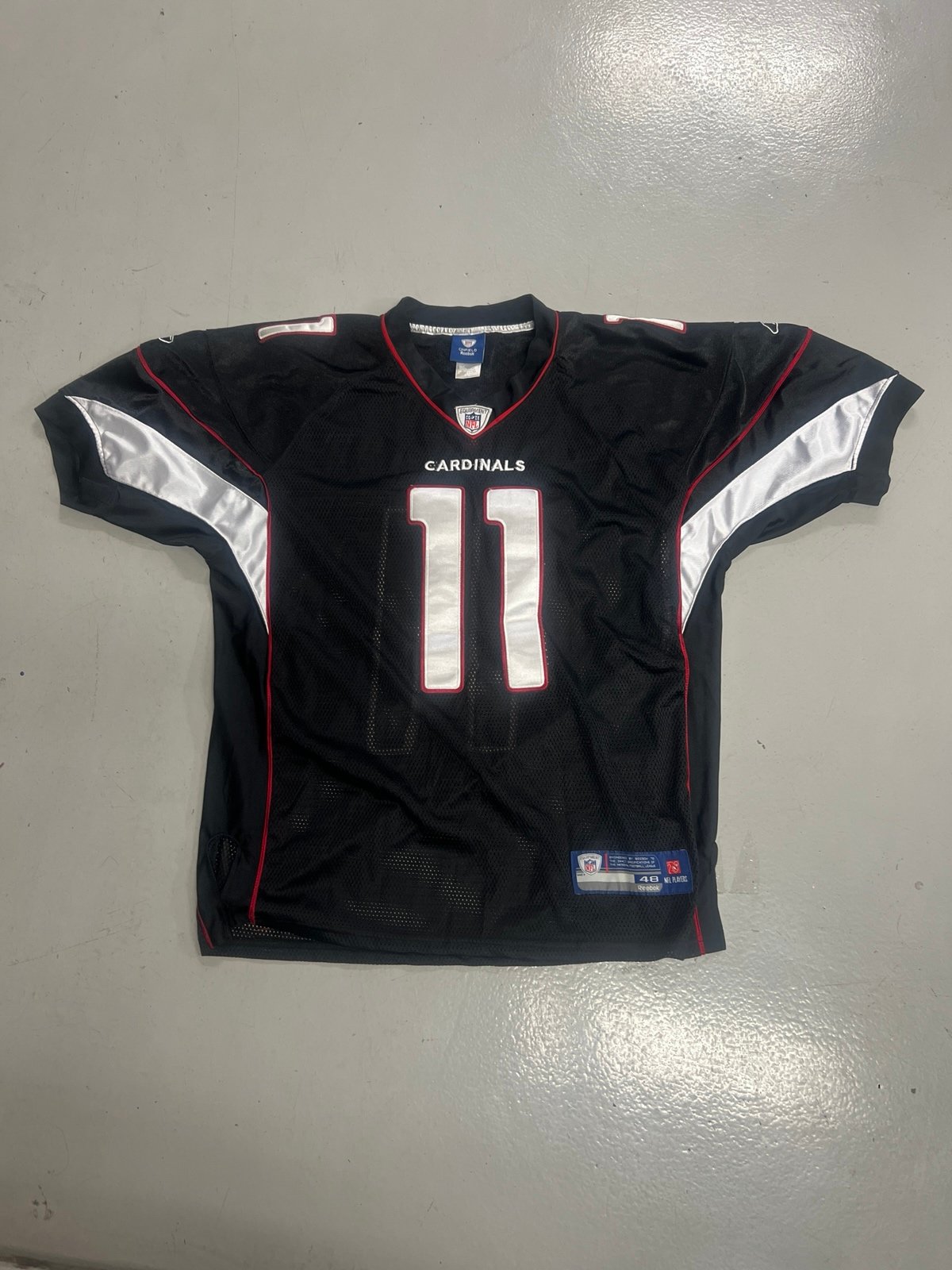 Reebok Arizona Cardinals Larry Fitzgerald #11 NFL On Field Black Jersey Size 48