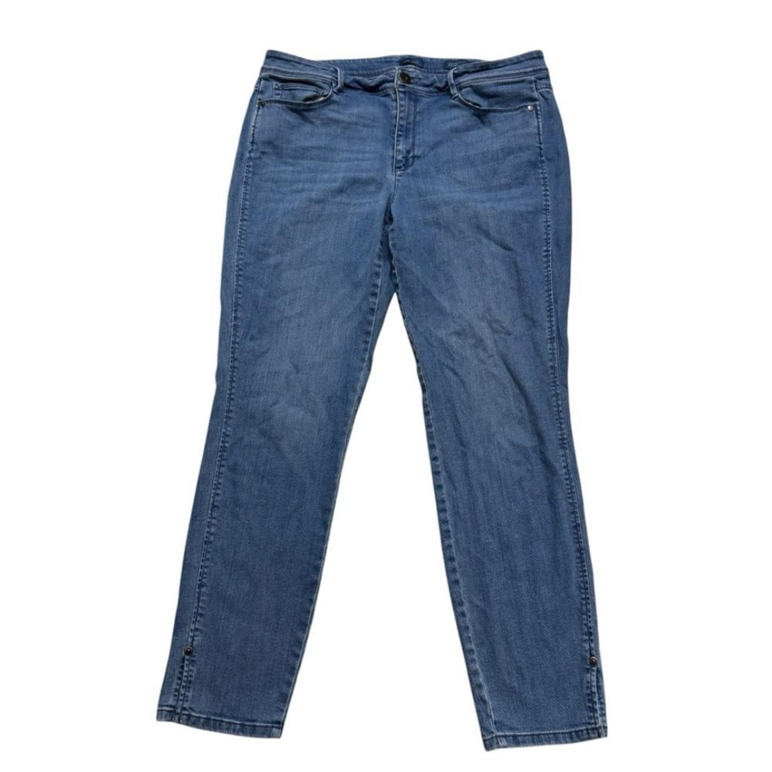 J Jill Women's Blue Denim Jeans Authentic Fit Slim Ankle Size 12